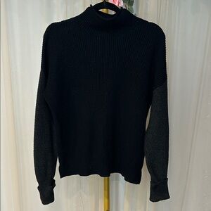 Elegant Black front Gray back Turtleneck Sweater